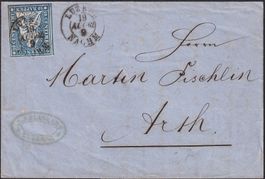 1862, Strubelbrief mit 23G von LUZERN nach ARTH (SZ)