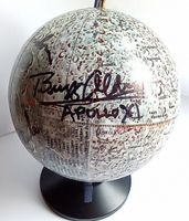 APOLLO Mondglobus signiert MOONWALKERS Buzz Aldrin Alan Bean
