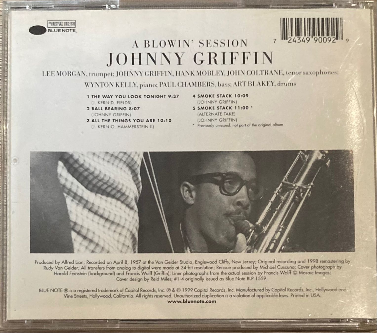 CD: JOHNNY GRIFFIN - A BLOWIN' SESSION – Usato da Poliez-Pittet venduto da Newtown-Records 1
