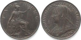 England Farthing 1897 VICTORIA Bronze ERHALTUNG! vz+