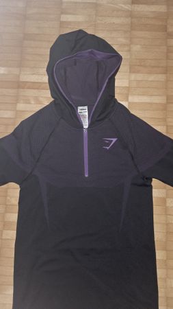 Gymshark Hoodie Onyx 5.0 Seamless Schwarz Grösse S