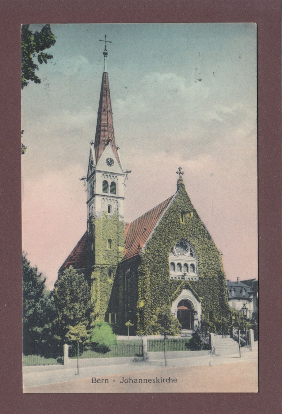 Cartoline postali: BERN - Johanneskirche - 1928 – Usato da Pully venduto da nicecards