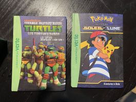 Lot 2 Livres Bibliothèque Verte : Pokémon & Tortues Ninja