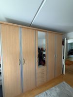 Kleiderschrank Holzoptik mit Spiegel und Schubladen gut