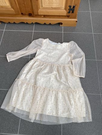Tüllkleid mit Punkten und Strumpfhose, Gr. 116