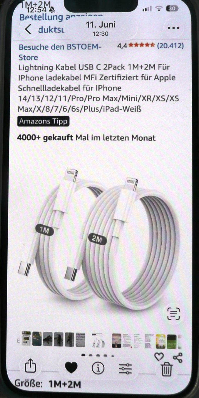 Apple Câbles: 2 Lightning-Kabel (1 & 2 Meter) mit USB-C-Anschluss – Neuf avec emballage d'origine à Zürich par zuerich00