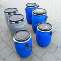 Obstfässer Kunststoff blau grau gebraucht 5 Stück