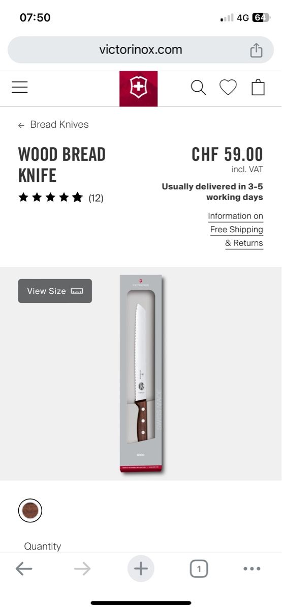 Victorinox Küchenmesser: Victorinox Brotmesser Schwarz – Gebraucht aus Dübendorf von zhe_69pd