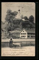 AK Glarus, Blick zur Burgkapelle, 1904