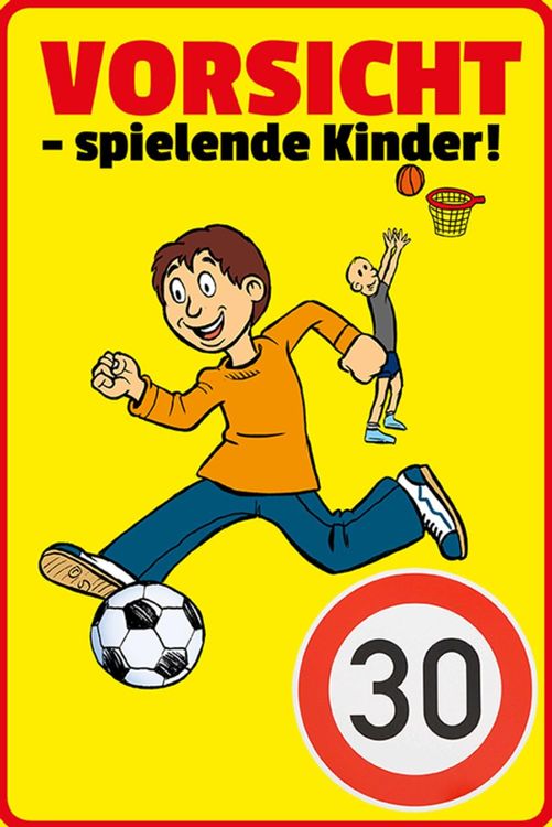 ISecur Warnschild „Vorsicht Spielende Kinder“ – 40x60 Cm, Aluminium, UV-beständig, Für Spielstraßen