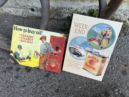 Shell Auto Oele Motor Oil Schilder Petromobilia Voltol