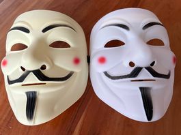 2 Hacker Masken V für Vendetta Anonyme Halloween