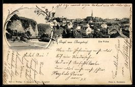 AK Burgdorf, Die Flühe, Flusspartie mit Brücke