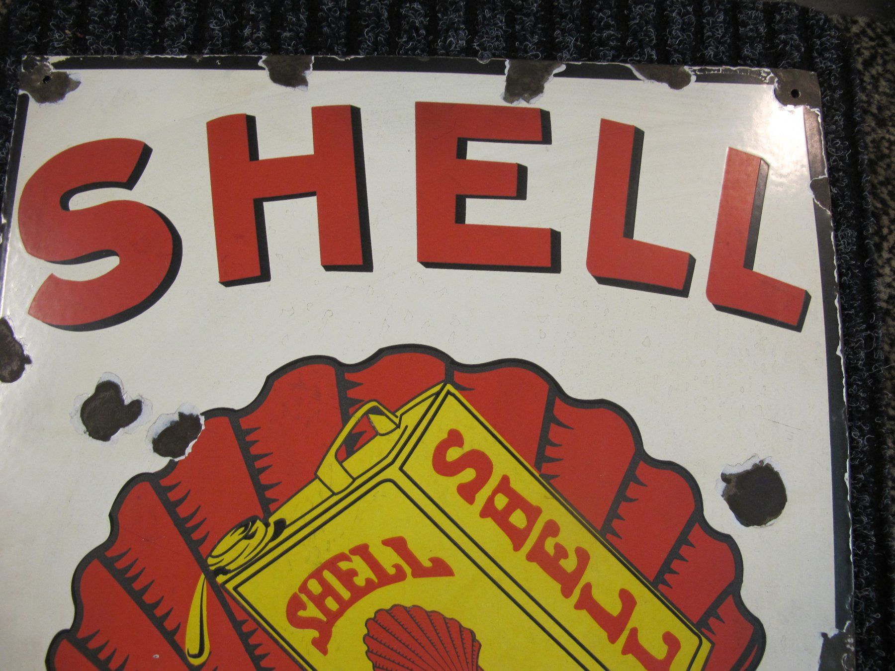 Shell Insegne: Plaque émaillée Shell Motor Oil – Usato da Arnex sur Orbe venduto da Caturix 3