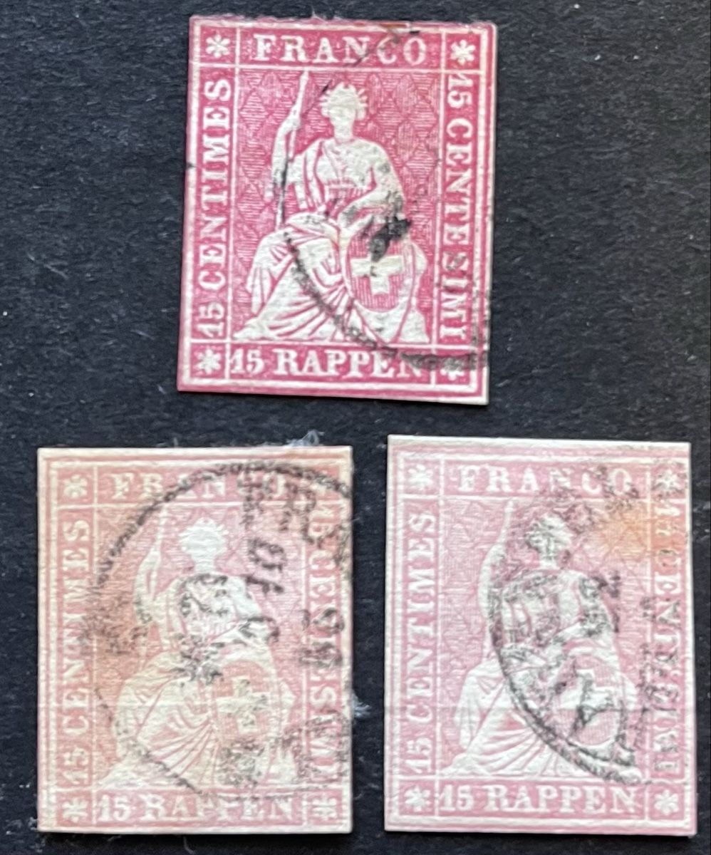 Tutti i francobolli: 3x Strubel 24D/24G Oblitérés  – Usato da Sottens venduto da thigroux