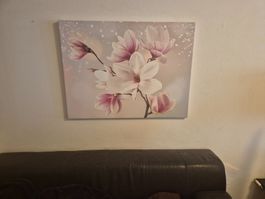Toile sur cadre - fleurs - 100cm x 75cm