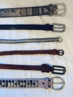 6 LEDERGÜRTEL GR 85 - TRENDIG SNAKEPRINT & NIETEN