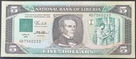 Liberia 5 Dollars 1989 - non circ./unz