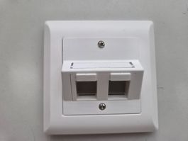 UP 2x RJ45 Kallysto line Schrägauslas Hager UKV EDV weiss