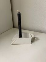 Dekorative Kerzenhalterung, Metall, Weiss, Vintage Stil