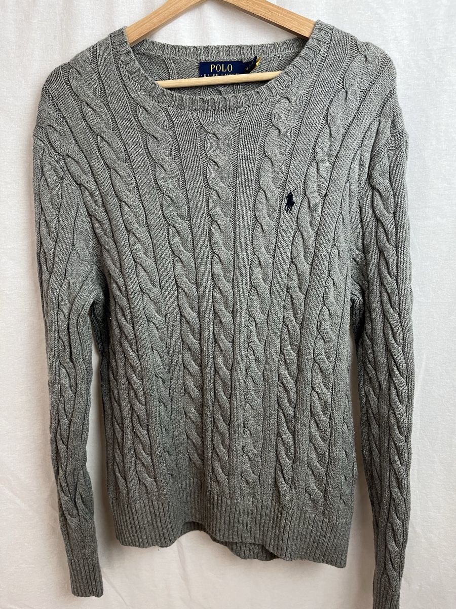 Ralph Lauren Pullover & Sweatshirts: Pull Ralph Lauren gris torsadé – Neu (gemäss Beschreibung) aus Les Avanchets von lunedeneige.shop