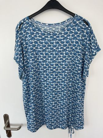 Damen T-Shirt Take me to the ocean blau weiss gemustert