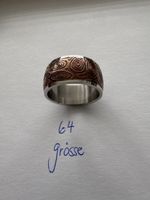 Ring Edelstahl Gr. 63/64 mit Muster, Top Zustand