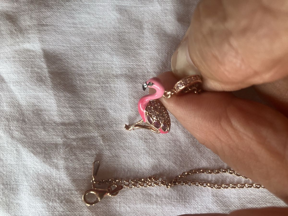Ciondoli: Flamingo mit Strass und Emaille  – Nuovo (secondo la descrizione) da Bassersdorf venduto da groovygremlin 2