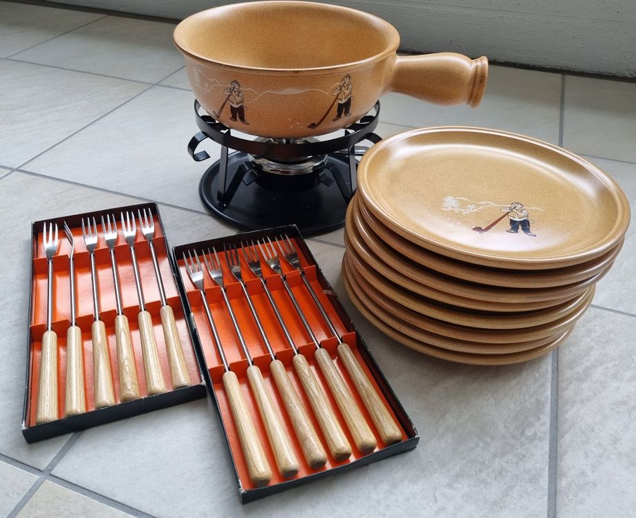Käse-Fondue Set beige/schwarz | Kaufen auf Ricardo