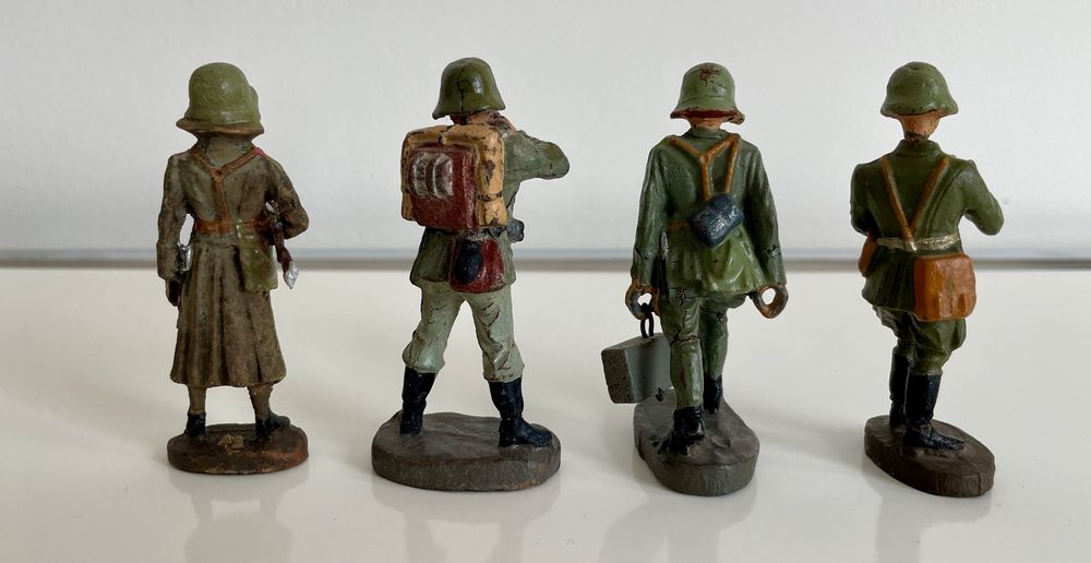 4x Spielzeugfiguren Elastolin Wehrmacht WWII 4