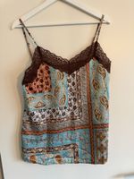 Pyjama d'été à bretelles et dentelle marron, taille L ☀️