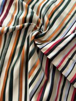 Stoff gestreift beige/bunt neu. 100% Seide