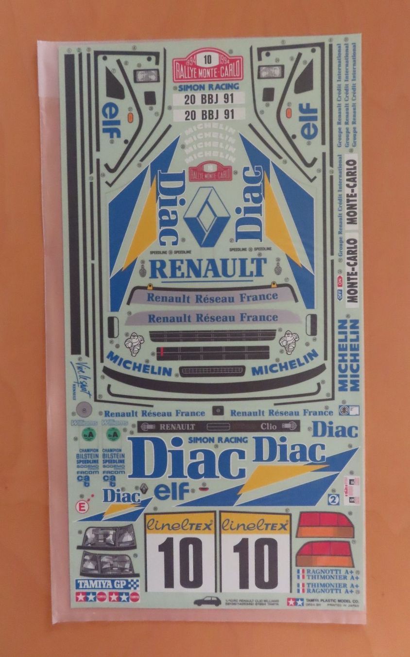 Tamiya RC Modellbau: Tamiya RC Decal 58138 Renault Clio 1994 – Neu und originalverpackt aus Horgen von Tenere24