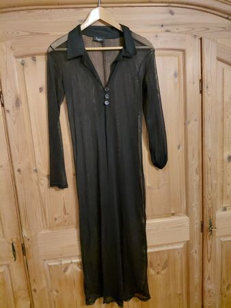 Langes tramsparentes Hemd Schwarz
