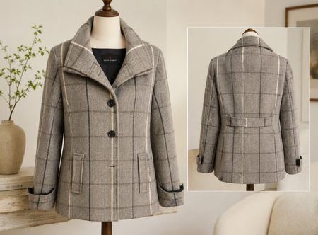 Eleganter Fuchs Schmitt Kurzmantel – grau kariert