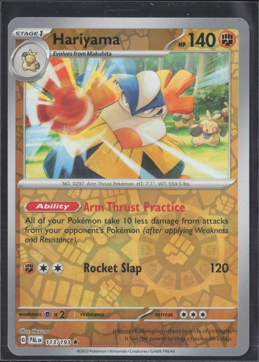 Pokémon Carte collezionabili: POKÉMON / Hariyama / Paldea Evolved / Reverse 🇺🇸 – Usato da Herzogenbuchsee venduto da TCG-High-Quality