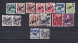 SUISSE 1942 Lot de timbres administratifs surcharge Officiel