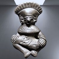 Präkolumbianische Skulptur Ton Figur Ethno Deko Vintage ✨