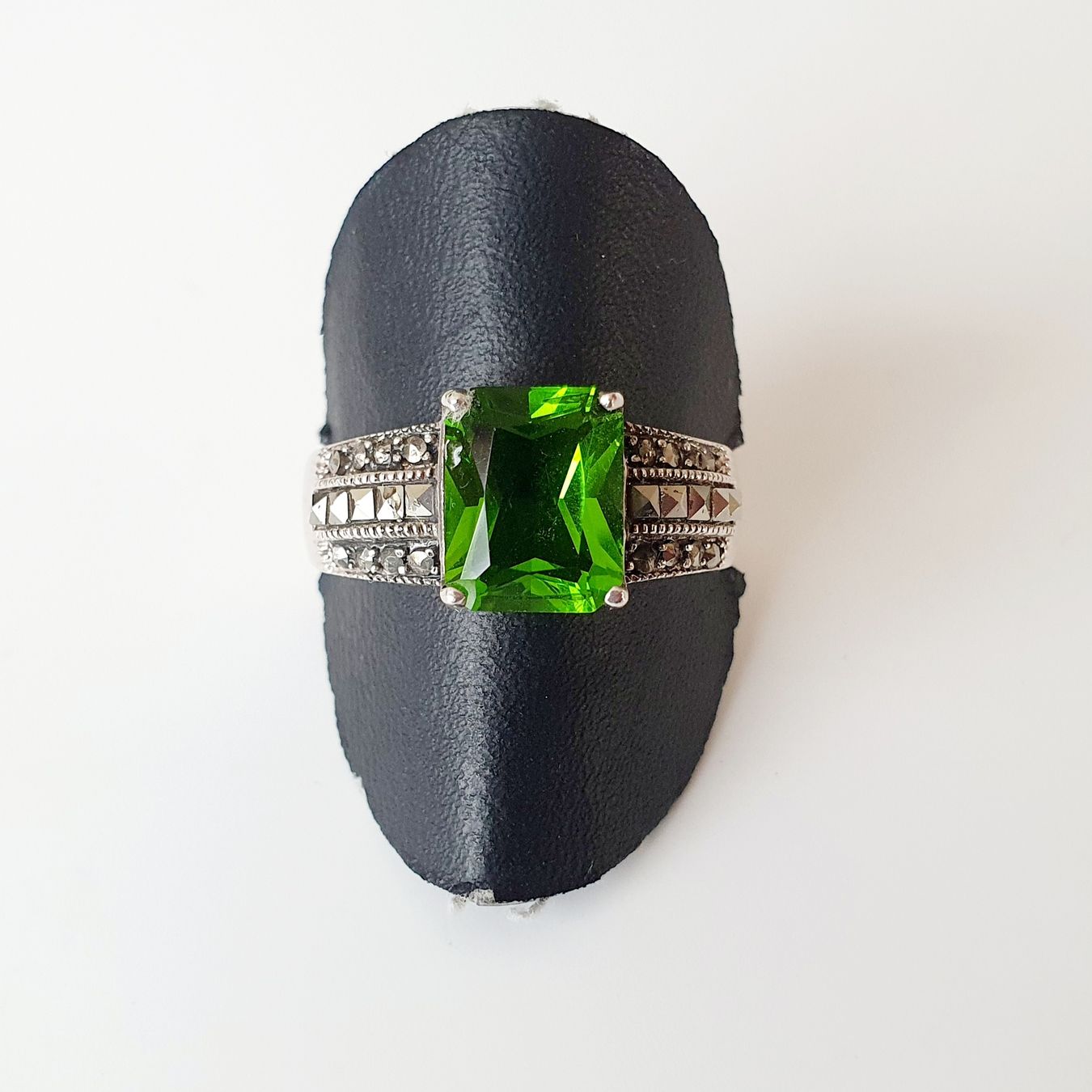 Ringe: Vintage Silber Ring  mit grünem Stein, Gr 19,9 mm – Gebraucht aus Kreuzlingen von Wunderkiste123 3