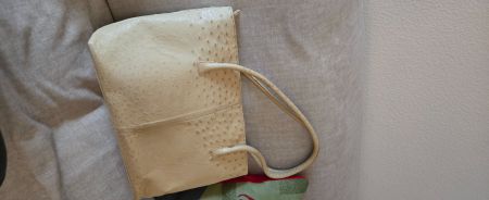 Elegante Handtasche aus Straussenleder, Top Zustand!