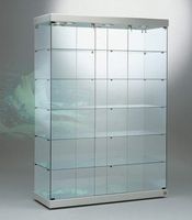 Glasvitrine, ESG Glas, Silber, LED (B.143cmxT.52cmxH.200cm)
