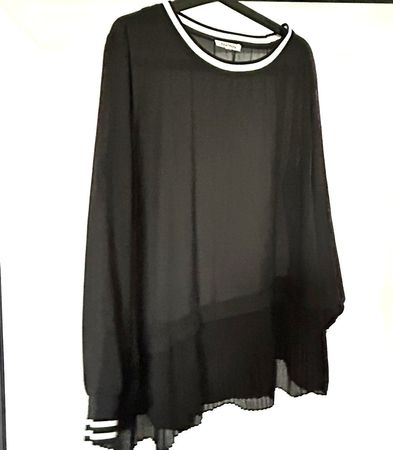 Shirt elegant schwarz Viscose - Chiffon und Baumwolle