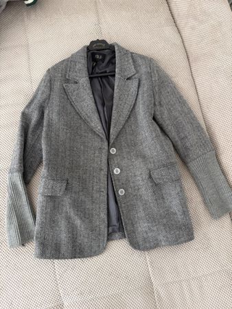 Damen Blazer Jilup Fischgrätmuster grau guter Zustand