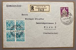 176z +195  R-Brief nach Wien Vollstp. Attr. Frankatur