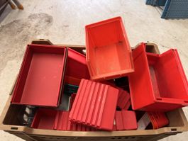 Rote Lagerbehälter-Set, stabil und praktisch, Frühjahrsputz!