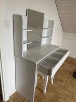 Schminktisch mit Spiegel und Hocker weiss