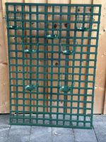 Rankgitter (Holz) mit 7 Blumenhaltern Grün Metall
