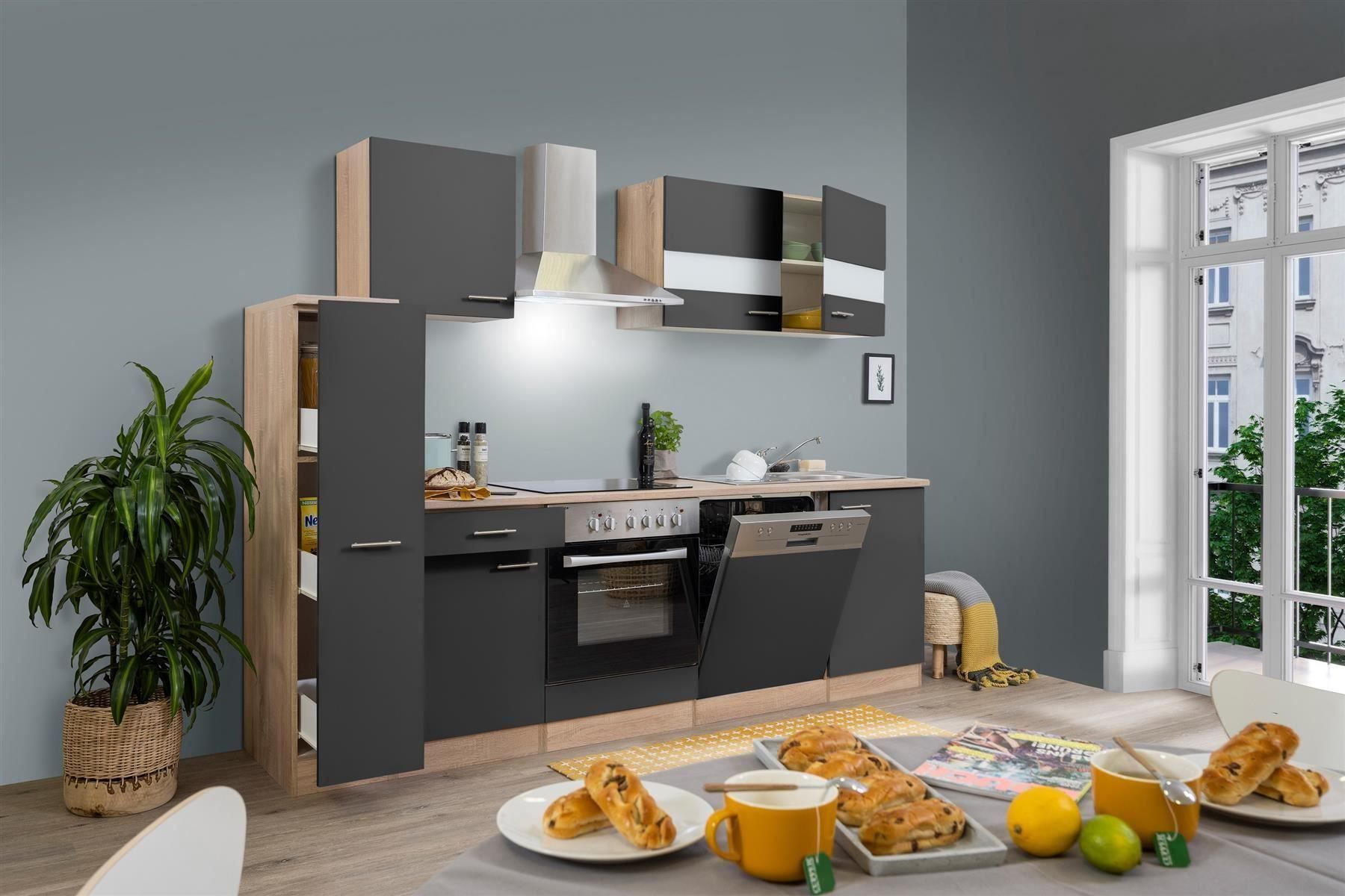 Komplettküchen: 579 Küchenzeile Singleküche 250cm E/S/G - Küche Einbauküche – Neu und originalverpackt aus Wallenwil von toesstalvertrieb 2