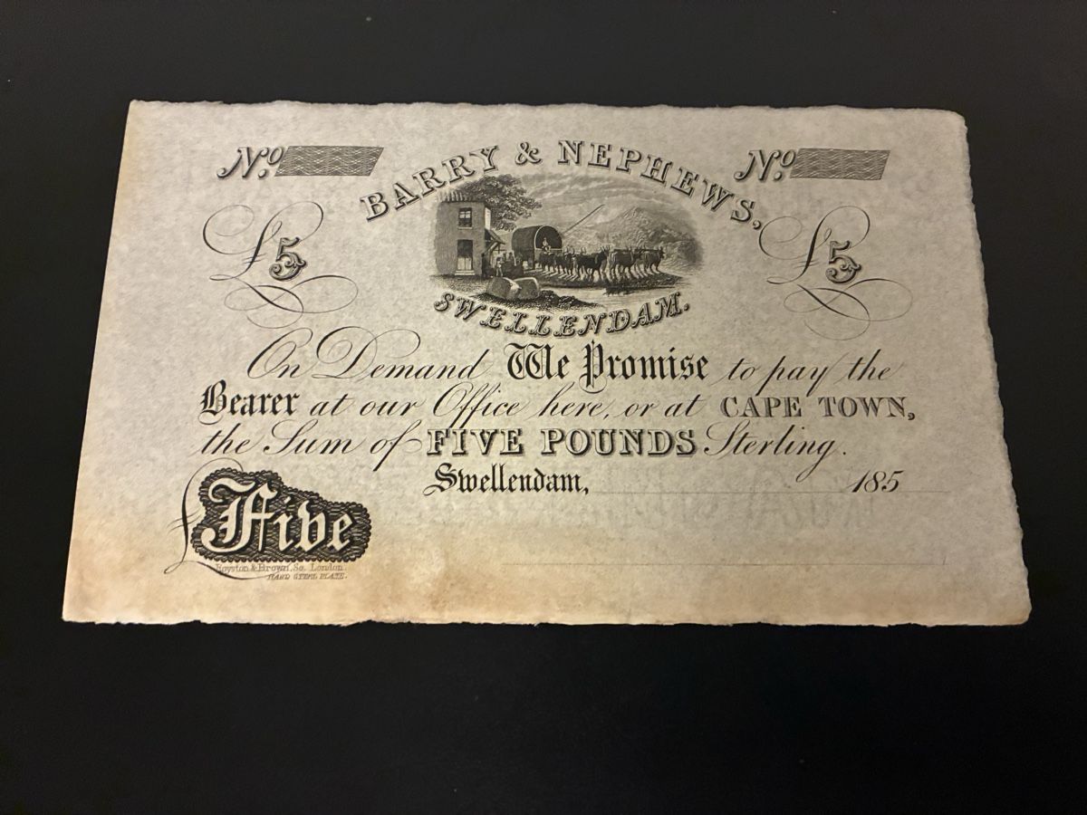 Banconote: 5 pounds 1850 – Nuovo (secondo la descrizione) da Dällikon venduto da Woldbanknoten