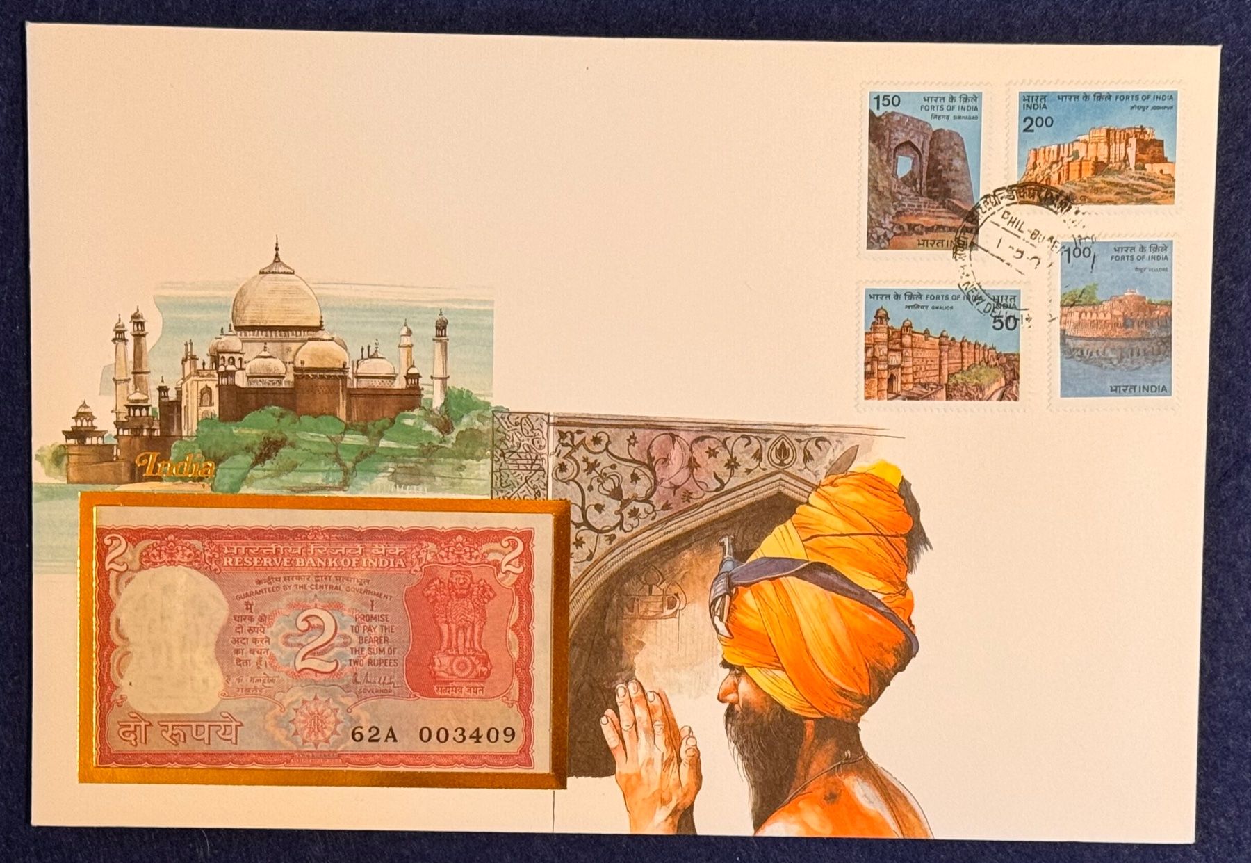 Banconote: Banknotenbrief mit Briefmarken Indien – Usato da Andwil SG venduto da Ariisa1234